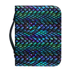 Turquoise Dragon Scales Pattern Print Leather Bible Cover