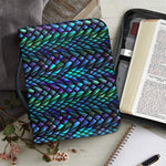 Turquoise Dragon Scales Pattern Print Leather Bible Cover