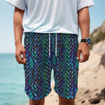 Turquoise Dragon Scales Pattern Print Men's Cargo Shorts