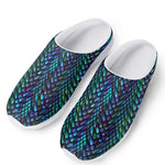 Turquoise Dragon Scales Pattern Print Mesh Casual Shoes