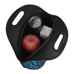 Turquoise Dragon Scales Pattern Print Neoprene Lunch Bag