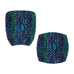 Turquoise Dragon Scales Pattern Print Office Chair Cover