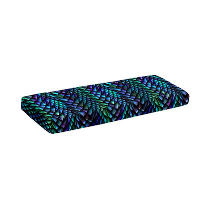Turquoise Dragon Scales Pattern Print Piano Keyboard Cover