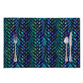 Turquoise Dragon Scales Pattern Print Placemat