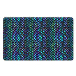Turquoise Dragon Scales Pattern Print Polyester Doormat