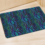 Turquoise Dragon Scales Pattern Print Polyester Doormat