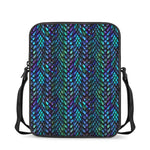 Turquoise Dragon Scales Pattern Print Rectangular Crossbody Bag