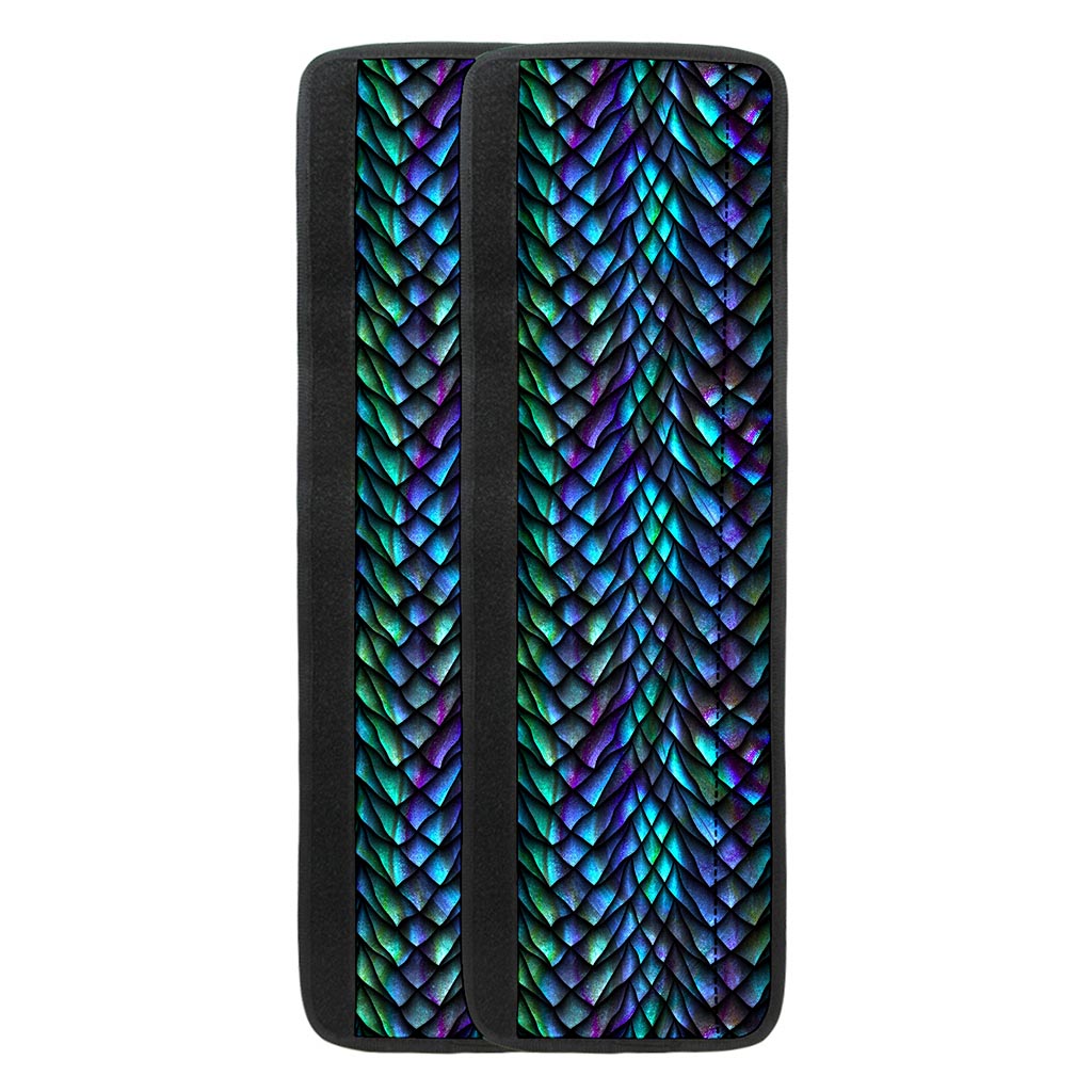 Turquoise Dragon Scales Pattern Print Refrigerator Handle Covers