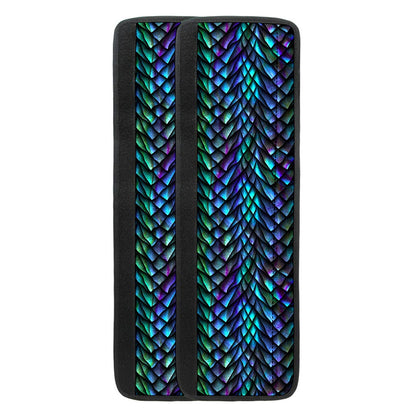 Turquoise Dragon Scales Pattern Print Refrigerator Handle Covers
