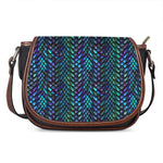 Turquoise Dragon Scales Pattern Print Saddle Bag
