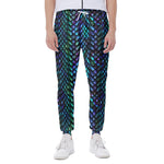 Turquoise Dragon Scales Pattern Print Scuba Joggers