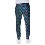 Turquoise Dragon Scales Pattern Print Scuba Joggers