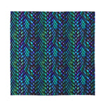 Turquoise Dragon Scales Pattern Print Silk Bandana