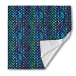 Turquoise Dragon Scales Pattern Print Silk Bandana