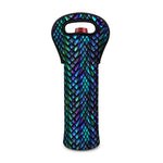 Turquoise Dragon Scales Pattern Print Single Neoprene Wine Tote