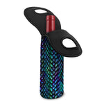 Turquoise Dragon Scales Pattern Print Single Neoprene Wine Tote