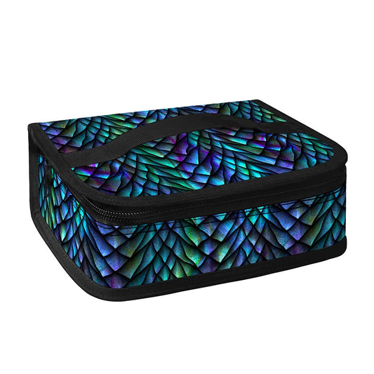 Turquoise Dragon Scales Pattern Print Small Lunch Bag