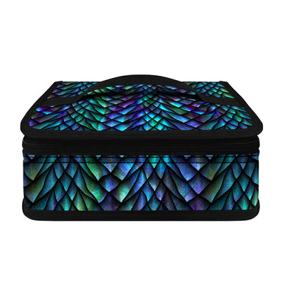 Turquoise Dragon Scales Pattern Print Small Lunch Bag