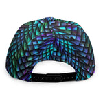 Turquoise Dragon Scales Pattern Print Snapback Cap