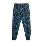 Turquoise Dragon Scales Pattern Print Sweatpants