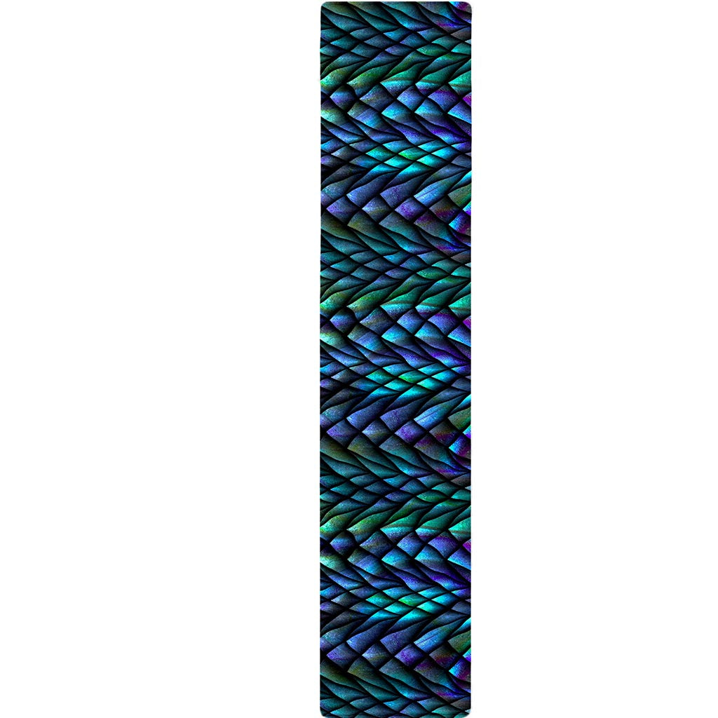 Turquoise Dragon Scales Pattern Print Table Runner