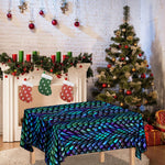 Turquoise Dragon Scales Pattern Print Tablecloth