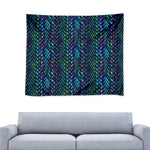 Turquoise Dragon Scales Pattern Print Tapestry