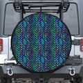Turquoise Dragon Scales Pattern Print Tire Cover