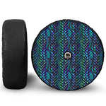 Turquoise Dragon Scales Pattern Print Tire Cover With Camera Hole