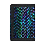 Turquoise Dragon Scales Pattern Print Trifold Wallet