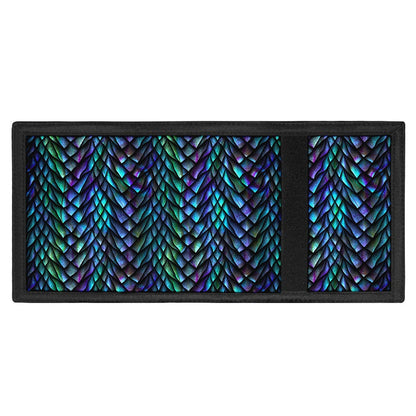 Turquoise Dragon Scales Pattern Print Trifold Wallet