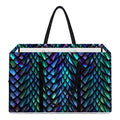 Turquoise Dragon Scales Pattern Print Utility Tote Bag