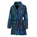 Turquoise Dragon Scales Pattern Print Women's Bathrobe