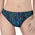 Turquoise Dragon Scales Pattern Print Women's Thong