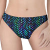 Turquoise Dragon Scales Pattern Print Women's Thong