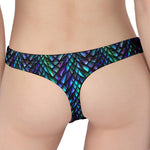 Turquoise Dragon Scales Pattern Print Women's Thong