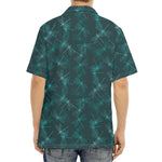 Turquoise Dragonfly Pattern Print Aloha Shirt