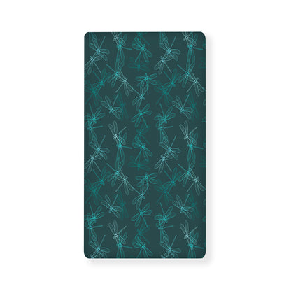 Turquoise Dragonfly Pattern Print Baby Crib Sheet