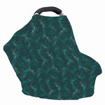 Turquoise Dragonfly Pattern Print Baby Seat Cover