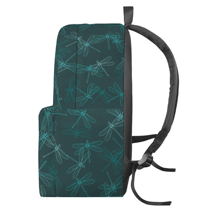 Turquoise Dragonfly Pattern Print Backpack