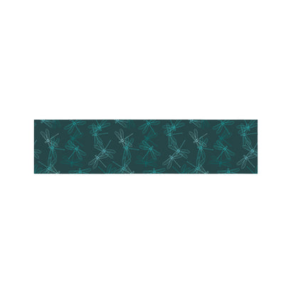 Turquoise Dragonfly Pattern Print Bed Runner