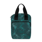 Turquoise Dragonfly Pattern Print Bible Tote Bag