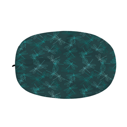 Turquoise Dragonfly Pattern Print Car Side Mirror Covers
