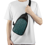Turquoise Dragonfly Pattern Print Chest Bag