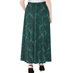 Turquoise Dragonfly Pattern Print Chiffon Maxi Skirt