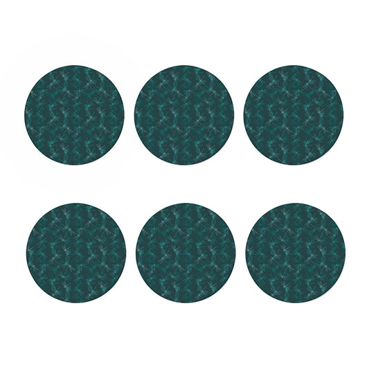 Turquoise Dragonfly Pattern Print Coaster Set