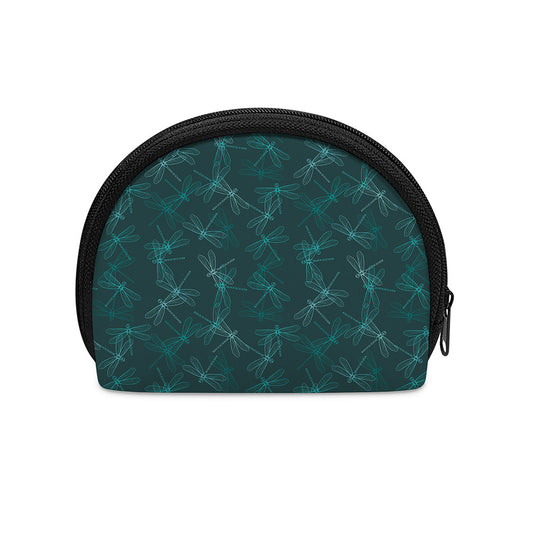 Turquoise Dragonfly Pattern Print Coin Purse