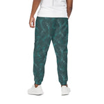 Turquoise Dragonfly Pattern Print Cotton Pants