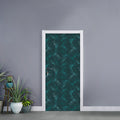 Turquoise Dragonfly Pattern Print Door Sticker