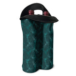 Turquoise Dragonfly Pattern Print Double Neoprene Wine Tote